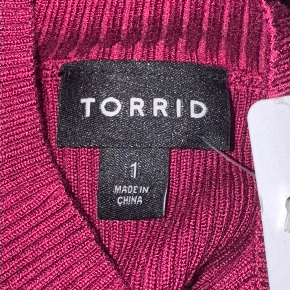 Torrid Ribbed Knit Cold Shoulder Top NEW 1 1X 14-16 - Picture 9 of 12